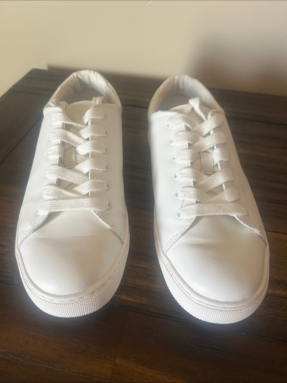 J. Crew Factory White Leather Low-Top Sneakers